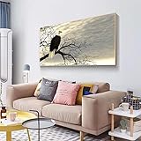 Malen Nach Zahlen Erwachsene,Malen Nach Zahlen Zweige Paint by Numbers Adler,DIY Handgemalt Ölgemälde Kit für Anfänger Erwachsene Mit 3-Pinseln und Acrylfarbe für Home Decor 40x80cm (Rahmenlos) XJ-382