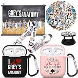 Greys Anatomy Merchandise, Airpod-Hülle + Poster + Aufkleber + Handyhalter + Lanyard (AirPods 1/2, Greys Anatomy)