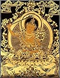 QINQINZHOU Tibetanische Thangka. Nepal Lama Pure Hand gemalt Thangka Black Gold 49 * 38 cm Manjusri Porträt