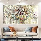 Berühmte Malerei Baum des Lebens Von Gustav Klimt Leinwand Malerei Poster Drucke Abstrakte Wandkunst Bilder für Wohnzimmer 25x50cm (10x20in) Innerer Rahmen