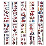 Kinder Tattoos Aufkleber,Spider Man Tattoos Set 10 Sheet Temporäre Tattoos Kinder Aufkleber Sticker,für Jungs Mädchen Kindergeburtstag Mitgebsel, Party, Festival