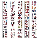 Kinder Tattoos Aufkleber,Spider Man Tattoos Set 10 Sheet Temporäre Tattoos Kinder Aufkleber Sticker,für Jungs Mädchen Kindergeburtstag Mitgebsel, Party, Festival