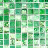 Mosaik Fliese Glas Goldensilk grün für BODEN WAND BAD WC DUSCHE KÜCHE FLIESENSPIEGEL THEKENVERKLEIDUNG BADEWANNENVERKLEIDUNG Mosaikmatte Mosaikplatte