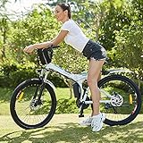 E-Bike Faltrad Elektrofahrrad E-Mountainbike, 26 Zoll Fahrrad Herren Damen mit Pedelec mit 250W Motor 8Ah-36V Abnehmbar Lithium Akku für eine Reichweite von 25-60km Professionelle 21-Gang (Weiß)
