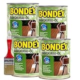 Bondex Bangkirai-Öl, 3 Liter inkl. Pinsel - Schutz- und Pflegeöl für Aussen, Gartenmöbel und Terrassenöl