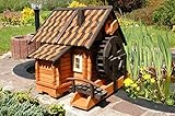 Deko-Shop-Hannusch Wunderschöne große Wassermühle aus Holz im blockhausstil mit Holzschindeldach