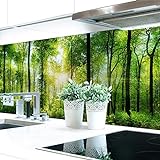 Küchenrückwand Waldlichtung Premium Hart-PVC 0,4 mm selbstklebend - Direkt auf die Fliesen, Größe:60 x 51 cm