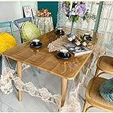 FRUPPL Tischdeckenschutz aus transparentem Kunststoff, wasserdicht, geruchlos, durchsichtiger Tischdeckenschutz rechteckig für Esstisch, Teetisch, Hochzeitsarrangement