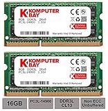 Komputerbay 16GB Kit (2 x 8 GB) 204 pin DDR3-1867 1867MHz SO-DIMM (1866MHz / 1867MHz, PC3-14900) passend für Apple iMac Retina 27' 5K (Late 2015) and PC