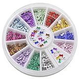 Bluelans® 12 Farben 3mm 3D Glitters Bowknot Nagelsticker Schleife Strass Nagel Art Sticker Dekoration