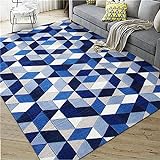 DJHWWD Teppich Jungen blau Teppich kurzflor kuschelige teppiche Geometrische minimalistische Kunst 300x400CM