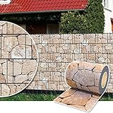 Plantiflex Sichtschutz Rolle 35m Blickdicht PVC Zaunfolie Windschutz für Doppelstabmatten Zaun (Stein-Terracotta)