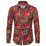 Nbrand Jinyuan Frühling Herbst Herren Casual Hemden Mode Langarm Marke Gedruckt Button-Up formelle Business Polka Dot Floral Männer Floral Shirt M-4XL Gr. XL, Cs78