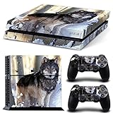 DOTBUY PS4 Skin Aufkleber Sticker Design Folie schützende Haut Schale für Sony Playstation 4 Konsole und 2 Dualshock Controller (Animal Wolf)