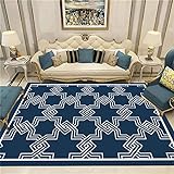 Blaues Ahornmuster Teppich Vintage - Modern Teppiche für Wohnzimmer, Vintage Verzierten Teppich Wohnzimmer Schlafzimmer Studie Teppich, 120X160cm (47X63inch)