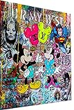 Magic Canvas Art Micky Maus Pop Art Kunst Leinwandbild 1- teilig Hochwertiger Kunstdruck Wandbilder – B8186, Größe: 40 x 30 cm