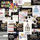 Gohytal Geburtstagskarten mit 24 Umschlägen, Glückwunschkarten Geburtstag, Karte Geburtstag Set,24 Happy Birthday Grußkarten für Mädchen Junge Familie Freunde Liebhaber und Alle Altersgruppen Geeignet
