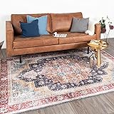 FRAAI Teppich Vintage - Azara Blau Rot - 300x400cm - Baumwolle, Polyester - Flachgewebe - Vintage - Klassik, Orientalisch - Wohnzimmer, Esszimmer, Schlafzimmer - Carpet