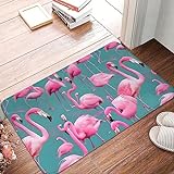 A Flock of Flamingos rutschfeste Fußmatte, Indoor Outdoor Teppich Eingangsmatte für stark frequentierte Bereiche in Ihrem Zuhause 39,9 x 60 cm