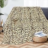Awaytail Leopardenmuster Decke, Sofa überwurfdecke Flauschige Decke Reisedecke Schafwolldecke, 150x200cm