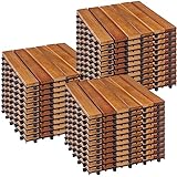 STILISTA Holzfliesen, FSC®-zertifiziertes Akazienholz, 30 x 30 cm, 1 m² 2 m² 3 m² oder 5 m² - Auswahl 3 m² (33er Set)