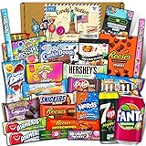 Amerikanische Süßigkeiten Box - American Candy Box der Bestseller Party-Mix mit 26 verschiedenen USA Spezialitäten - Die Perfekte Geschenkidee - Mit Liebe gepackt in Deutschland (1x1700g)
