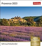 Provence Sehnsuchtskalender 2023. Kleiner Kalender zum Aufstellen, mit 53 Postkarten zum Sammeln und verschicken. Dekorativer Tischkalender 2023. Auch zum Aufhängen.: Wochenkalender mit 53 Postkarten