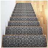 BEDSETS Anti-Rutsch-Treppenmatten, 76,2 x 20,3 cm, für den Innenbereich, rutschfest, selbstklebend, für Treppen, rutschfest, Grau, 2 Stück