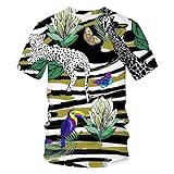 3D-Giraffen-Print-Tier-T-Shirt im tropischen Regenwald, modisches lässiges O-Ausschnitt-Unisex-T-Shirt mit kurzen Ärmeln A11 S