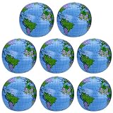 8 Packung Aufblasbarer Erdkugel Inflatable Globe PVC Weltkugel Erde Wasserball 8 Set für den Strand, Spielt oder Unterrichtet, 16 Zoll