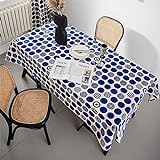 Blaue Tischdecke Geometrisches Muster Rechteckige Antifouling-Tischdecke Küchentischdecke Wohnzimmerdekoration Couchtisch Tischdecke Esszimmer, Quadratischer Tisch, Garten Weihnachtsfeier 70x70cm