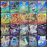 Pokemon Karten Set, AUMIDY 100 verschiedene Karten mit 60V Pokemon Karten und 40Vmax Pokemon Karten, Beast Ultra Rare Karten, Cartoon Game Card