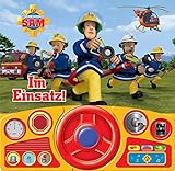 Feuerwehrmann Sam - Im Einsatz! - Soundbuch - Pappbilderbuch mit beweglichem Lenkrad und 13 spannenden Geräuschen für Kinder ab 3 Jahren: Tönendes Buch