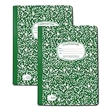 AUKSales Kompositionsnotizbuch, 2er-Pack, breites liniertes Papier, 24 x 18 cm, 100 Blatt, Marmoreinband, günstigste und zuverlässige Online-Schul- und Bürobedarf, grün