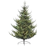 Künstlicher Weihnachtsbaum Klassischer künstlicher Weihnachtsbaum mit Metallbeinen Weihnachtsrealistische grüne Zweige mit LED-Leuchten, 8 Blinkmodi(Color:,Size:150cm 130pcs LED)