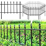 Thealyn Metall Dekorativer Gartenzaun 57cm Breit x 45cm Hoch (5 Paneele, Gesamtlänge 2,8m) Zaunpaneel Grenze Faltbarer Zaun Landschaftszaun für Blumenbeet, Hof, Tier B