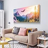 Malen Nach Zahlen Erwachsene, Malen Nach Zahlen Himmel Paint by Numbers Adler, DIY Handgemalt Ölgemälde Kit für Anfänger und Erwachsene Mit 3-Pinseln und Acrylfarbe, 100x200cm (Rahmenlos) XJ-386