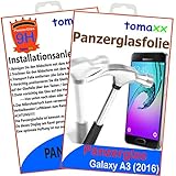 tomaxx Samsung Galaxy A3 (2016) Glas Glasfolie 9H Panzerglas Panzerglasfolie Schutzfolie