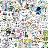 Biologie Labor Aufkleber 100 Stück Vinyl Cartoon Student Wissenschaftlich Aufkleber für Skateboard Scrapbook Laptop Auto Fahrrad Gepäck,Wasserdicht Funny Physik Stickers für Jugendliche Erwachsene