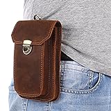 Gendi Men's Genuine Leather Waist Bag Bag EDC Camping Hiking Belt Bag Wallet iPhone 6 S Plus 5.5 Inch Mobile Phone Case