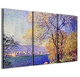 Claude Monet IV Leinwandbild, moderne Bilder aus 3 Paneelen, fertig gerahmt, Leinwanddruck, 100 x 70 cm