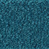 Teppichboden Auslegware Kräuselvelours Qualität 400 cm und 500 cm breit in Petrol Blau sehr weich Teppich Meterware mit Textilrücken für Schlafzimmer (5 m x 4,5 m)