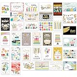 36 Geburtstagskarten set mit umschlag, Geburtstagskarte Grusskarte Glückwunschkarte geburtstagskarten für kinder, 36 Designs Premium Grusskarte zum Geburtstag Klappkarten mit Briefumschlag