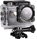 ZHUTA Action-Kamera 1080P 3MP wasserdicht Outdoor-Sport-Video-DV-Kamera Full HD LCD Mini-Camcorder Unterwasser wasserdicht Schnorchel surfen Kamera und Multi-Funktions-Zubehör-Tasche