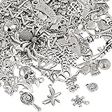 Naler 120 x Charms Anhänger Retro Antik Silber Mischung für Schmuck Basteln