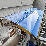 Blaue Polycarbonat-Türmarkise, Terrassenüberdachung, Unterstand für den Eingangsbereich, selbstreinigend, stoßfest, UV-beständig