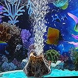 Abnaok Vulkan Aquarium Dekoration, Aquarium Vulkan Aquarium Sprudler Aquarium Zubehoer Deko mit Luftblase Stein for Fisch Tank Ornament Dekoration
