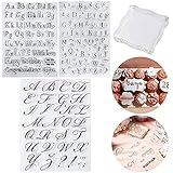 Brief-Alphabet-Kuchen-Stempelwerkzeug Keksstempelformen Fondant-Okie-Stempel Großbuchstaben Kleinbuchstaben Form Set mit Stempel Untersetzer für DIY Kuchen Home Party Decor Supplies (3PCS)