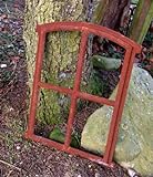 Antikas | altes Eisenfenster in antiken Stil | ca. 47,5 cm x 63 cm | Fensterrahmen aus unbehandelten Gusseisen | Fenster für Stall- und Gartenmauern