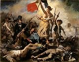 Art-Galerie Leinwandbild Eugene Delacroix - Die Freiheit führt das Volk - 38 x 30cm - Premiumqualität - Made in Germany